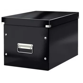 Leitz Box Click & Store WOW Cube Große Aufbewahrungsbox, Aufbewahrungsbox, Schwarz, Rechteckig, Karton, Monochromatisch, Innenbereich