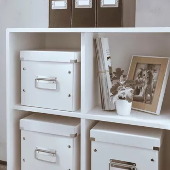 Leitz Click & Store WOW Cube mittlere Aufbewahrungsbox, Aufbewahrungsbox, Weiß, Rechteckig, Karton, Einfarbig, Innenbereich