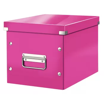 Leitz Aufbewahrungsbox Click & Store WOW Cube Medium, Fuchsia, Karton, 260 mm, 260 mm, 240 mm