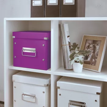 Leitz Aufbewahrungsbox Click & Store WOW Cube Medium, Lila, Karton, 260 mm, 260 mm, 240 mm