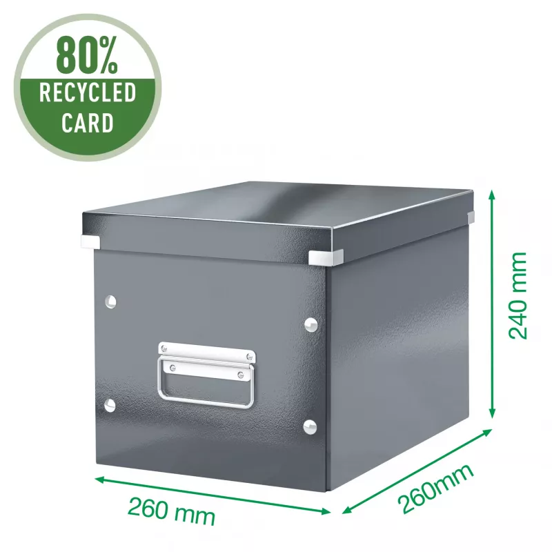 Leitz Aufbewahrungsbox Click & Store WOW Cube Medium, Lila, Karton, 260 mm, 260 mm, 240 mm