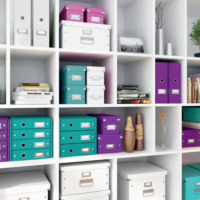 Leitz Aufbewahrungsbox Click & Store WOW Cube Medium, Lila, Karton, 260 mm, 260 mm, 240 mm