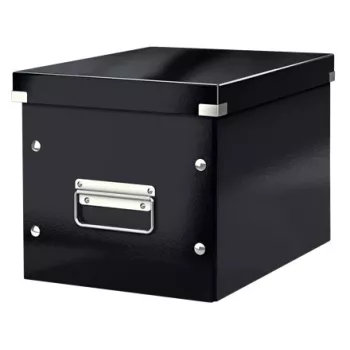 Leitz Click & Store WOW Cube Medium Storage Box, Aufbewahrungsbox, Schwarz, Rechteckig, Karton, Monochromatisch, Innenbereich