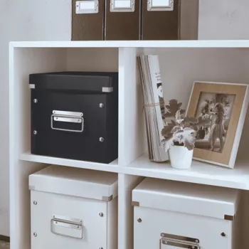 Leitz Click & Store WOW Cube Medium Storage Box, Aufbewahrungsbox, Schwarz, Rechteckig, Karton, Monochromatisch, Innenbereich