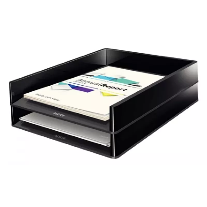 Leitz Briefablage Dual Colour, Kunststoff, Schwarz, A4, A4, Broschüre, Katalog, Umschlag, Flachmappe, Ordner, Brief, Papier, 267 mm