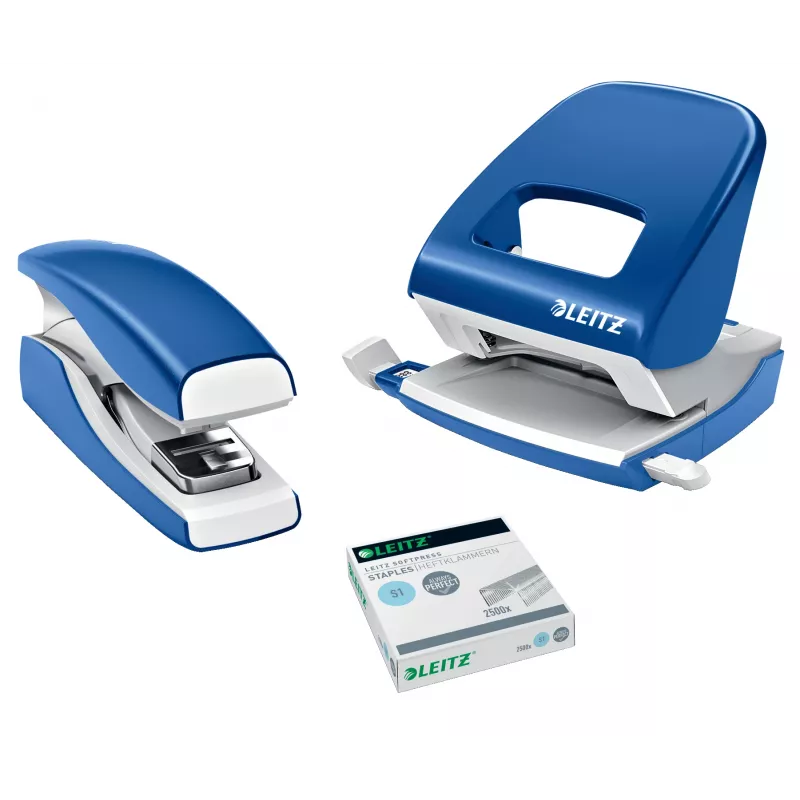 Leitz Stapler Softpress flach Clinch 30 Blatt, 30 Blatt, Blau, flach Clinch, Leitz Softpress Heftklammern, Kunststoff, 80 g/m²
