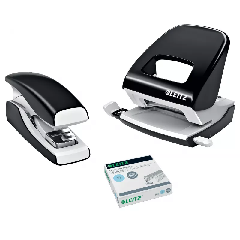 Leitz Hefter Softpress flach Clinch 30 Blatt, 30 Blatt, Schwarz, flach Clinch, Leitz Softpress Heftklammern, Kunststoff, 80 g/m²
