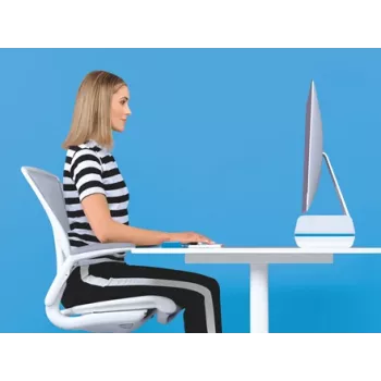 Leitz Monitorständer verstellbar Ergo WOW, 68,6 cm (27 Zoll), Höhenverstellung, Blau, Weiß