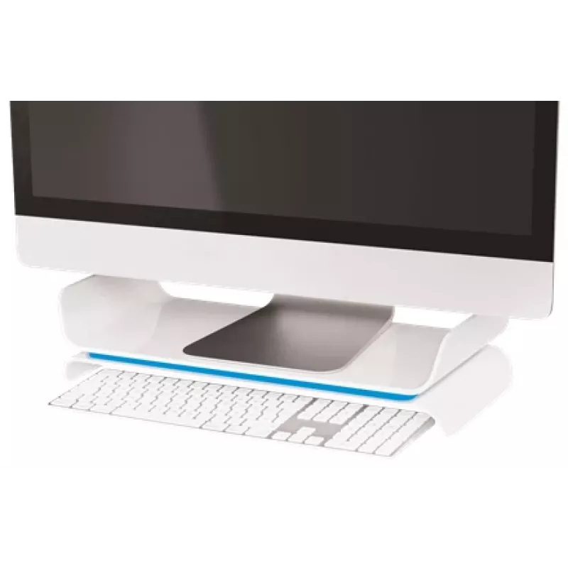 Leitz Monitorständer verstellbar Ergo WOW, 68,6 cm (27 Zoll), Höhenverstellung, Blau, Weiß