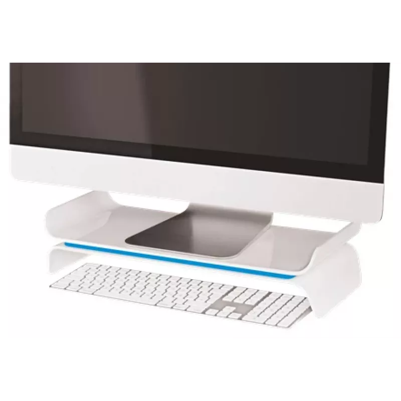 Leitz Monitorständer verstellbar Ergo WOW, 68,6 cm (27 Zoll), Höhenverstellung, Blau, Weiß