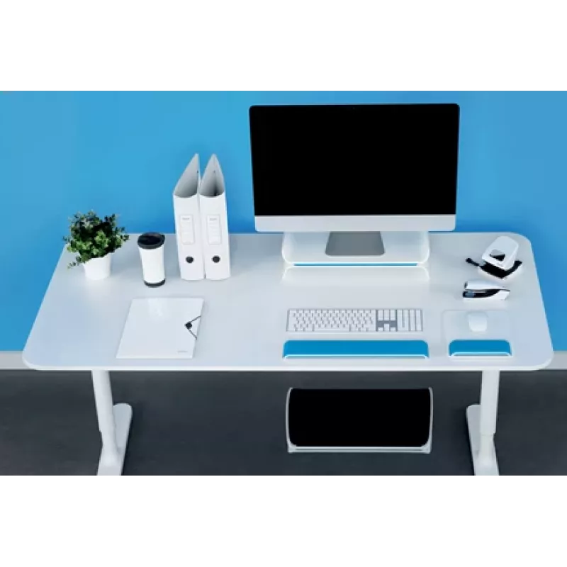 Leitz Monitorständer verstellbar Ergo WOW, 68,6 cm (27 Zoll), Höhenverstellung, Blau, Weiß