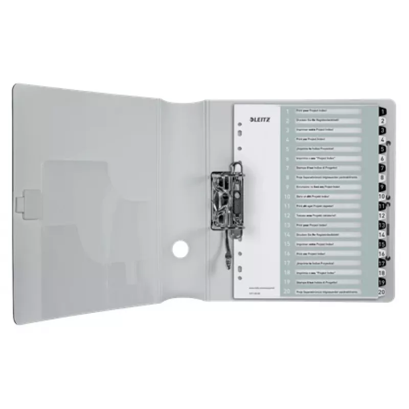 Leitz Indices Printable PP A4+ 1-20 WOW Weiß/Schwarz, Numerisches Tab-Register, Polypropylen (PP), Schwarz, Weiß, A4 Maxi, 245 mm, 305 mm