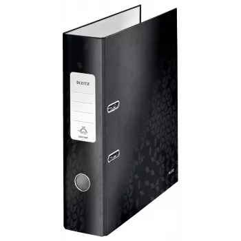 Leitz Lever Arch File 180° WOW POB/laminiert A4/80mm, A4, Karton, Schwarz, 600 Blatt, 80 g/m², 8 cm