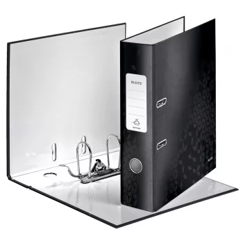Leitz Lever Arch File 180° WOW POB/laminiert A4/80mm, A4, Karton, Schwarz, 600 Blatt, 80 g/m², 8 cm