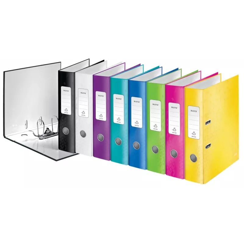 Leitz Lever Arch File 180° WOW POB/laminiert A4/80mm, A4, Karton, Schwarz, 600 Blatt, 80 g/m², 8 cm