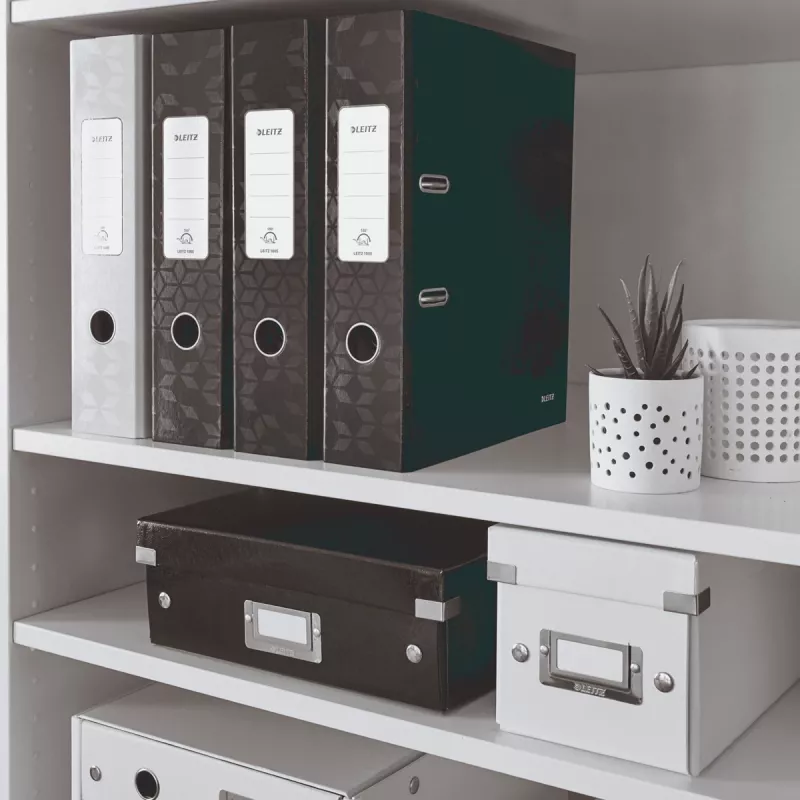 Leitz Lever Arch File 180° WOW POB/laminiert A4/80mm, A4, Karton, Schwarz, 600 Blatt, 80 g/m², 8 cm
