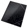 Leitz 3-Klappen-Mappe WOW Card/POB A4, Klappenmappe, A4, Polypropylen (PP), Schwarz, 150 Blatt, Gummiband