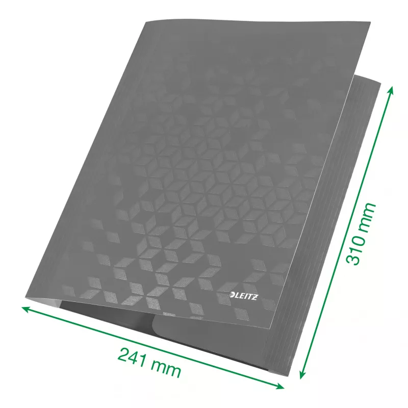 Leitz 3-Klappen-Mappe WOW Card/POB A4, Klappenmappe, A4, Polypropylen (PP), Schwarz, 150 Blatt, Gummiband