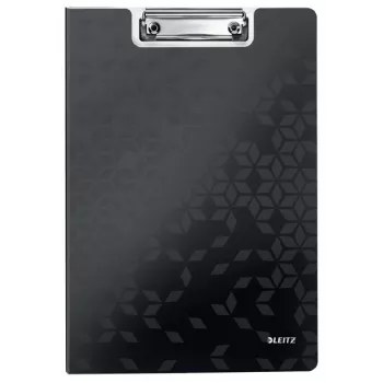 Leitz Klemmbrett mit Abdeckung WOW, A4, Polyfoam, Schwarz, 75 Blatt, 1 Tasche, 230 mm