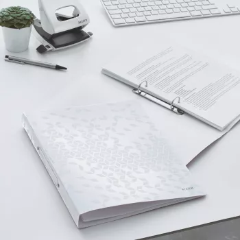 Leitz Ringbinder WOW PP A4 2RR/25mm, A4, Rundring, Polypropylen (PP), Weiß, 190 Blatt, 80 g/m²