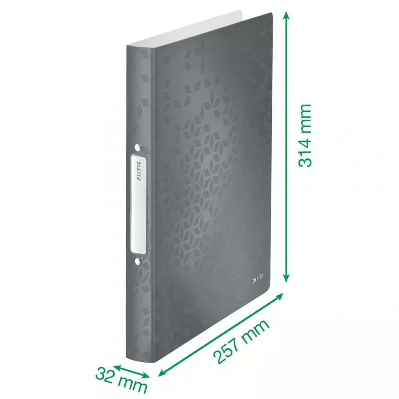 Leitz Ringbinder WOW PP A4 2RR/25mm, A4, Rundring, Polypropylen (PP), Weiß, 190 Blatt, 80 g/m²