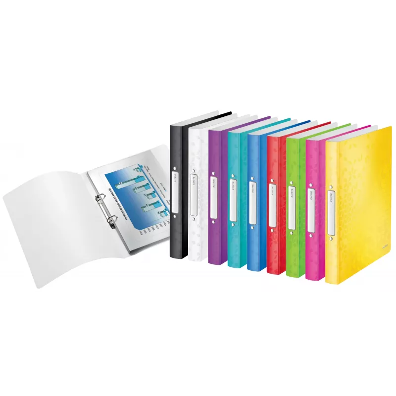 Leitz Ringbinder WOW PP A4 2RR/25mm, A4, Rundring, Polypropylen (PP), Weiß, 190 Blatt, 80 g/m²