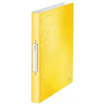 Leitz Ringbinder WOW PP A4 2RR/25mm, A4, Rundring, Polypropylen (PP), Gelb, 190 Blatt, 80 g/m²