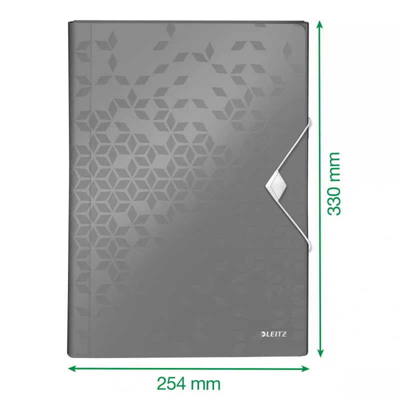 Leitz Projektmappe WOW PP, Erweiterbare Mappe, A4, Polypropylen (PP), Weiß, Querformat, 250 Blatt