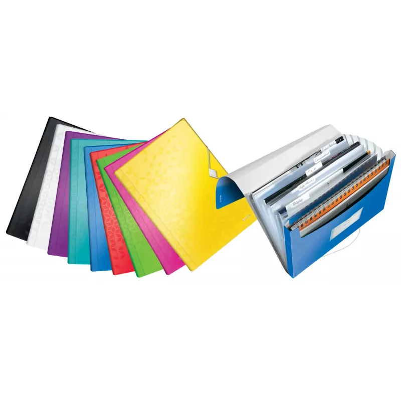 Leitz Projektmappe WOW PP, Erweiterbare Mappe, A4, Polypropylen (PP), Weiß, Querformat, 250 Blatt