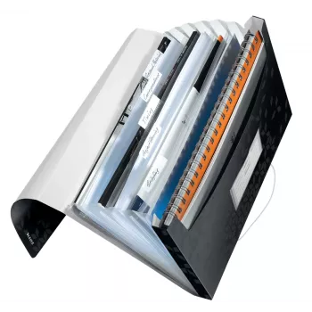 Leitz Projektmappe WOW PP, Umschlagmappe, A4, Polypropylen (PP), Schwarz, Quer-/Hochformat, 250 Blatt