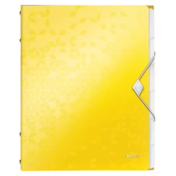 Leitz WOW PP Trennblätter-Buch, 6 Tabs, konventionelle Aktenmappe, A4, Polypropylen (PP), Gelb, glänzend, 200 Blatt