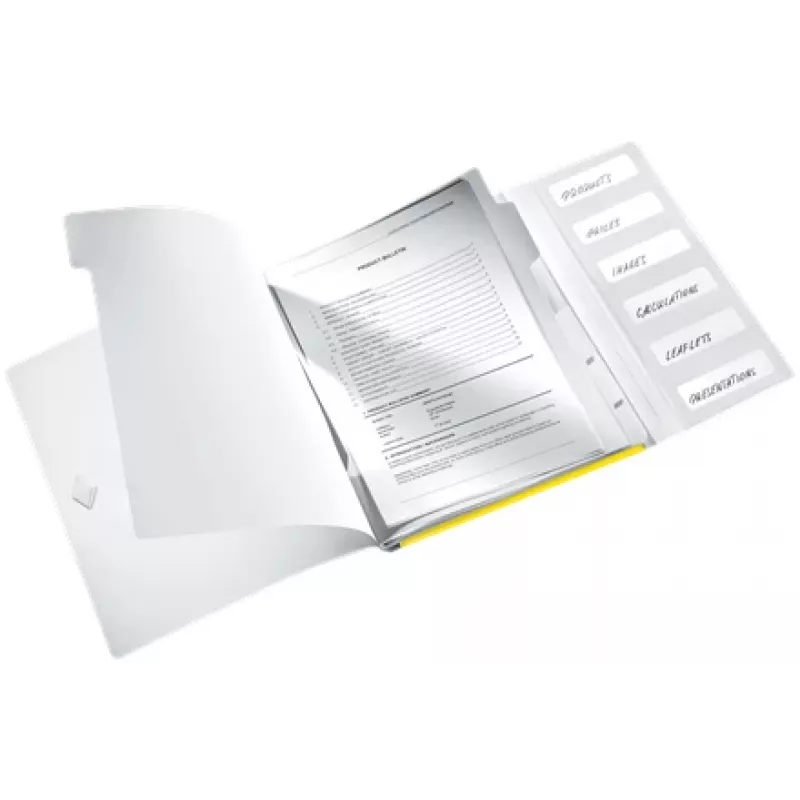 Leitz WOW PP Trennblätter-Buch, 6 Tabs, konventionelle Aktenmappe, A4, Polypropylen (PP), Gelb, glänzend, 200 Blatt