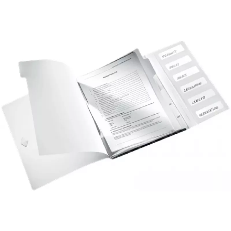 Leitz Trennstreifen-Buch WOW PP 6 Tabs, herkömmlicher Aktenordner, A4, Polypropylen (PP), Schwarz, glänzend, 200 Blatt