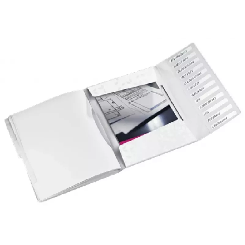 Leitz WOW PP Trennblätter-Buch, 12 Tabs, Konventioneller Aktenordner, A4, Polypropylen (PP), Weiß, Glänzend, 200 Blatt