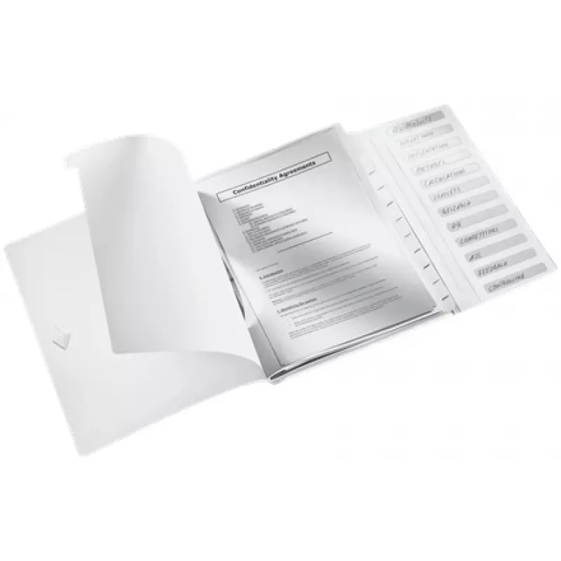 Leitz WOW PP Trennblätter-Buch, 12 Tabs, Konventioneller Aktenordner, A4, Polypropylen (PP), Weiß, Glänzend, 200 Blatt