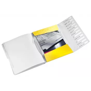 Leitz Trennblätter-Buch WOW PP 12-fach, A4, Polypropylen (PP), Gelb, 200 Blatt, 80 g/m², 265 mm