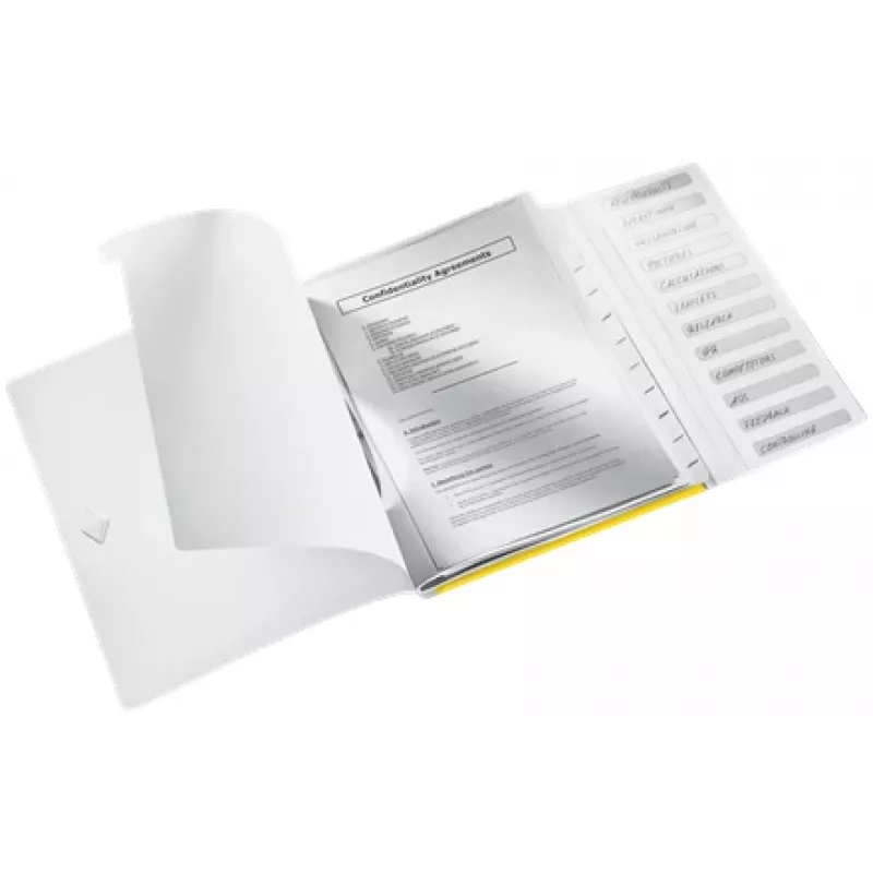 Leitz Trennblätter-Buch WOW PP 12-fach, A4, Polypropylen (PP), Gelb, 200 Blatt, 80 g/m², 265 mm