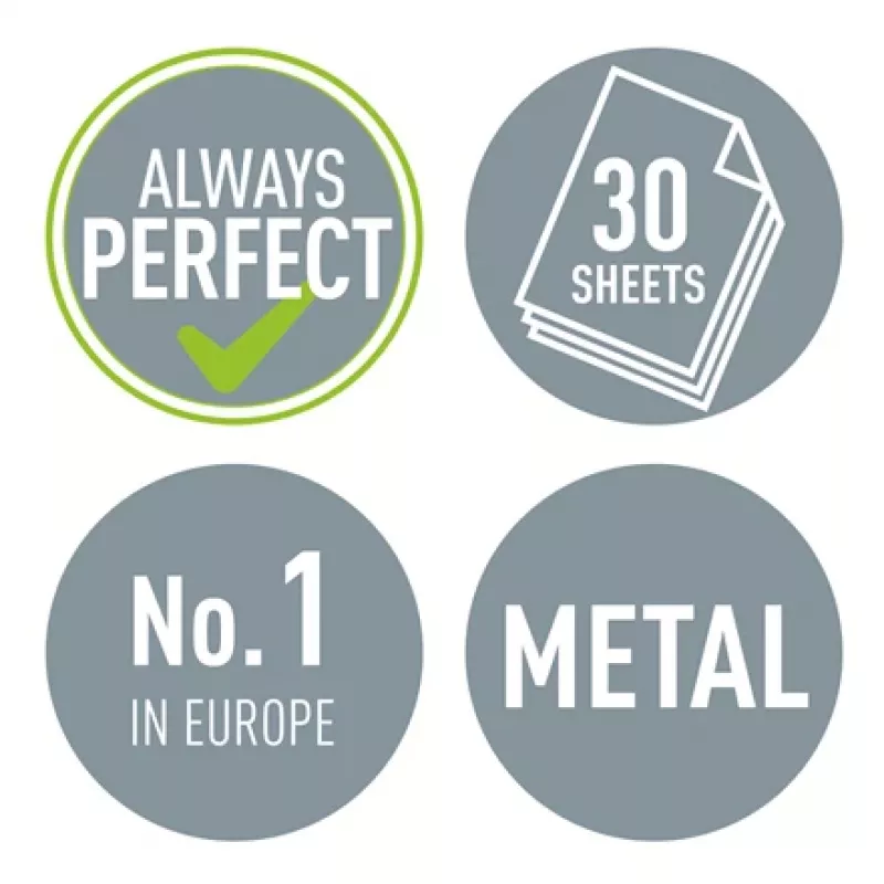 Leitz NeXXt Locher WOW 5008 Metall 2-fach / 30 Blatt, 30 Blatt, Gelb, Metall, 8 cm, 5,5 mm, A4, A5, A6, Folio, US-Quart, 8 x 8 x 8 cm
