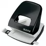 Leitz Locher WOW 5008 Metall 2-fach / 30 Blatt, 30 Blatt, Schwarz, Weiß, Metall, 8 cm, 5,5 mm, A4, A5, A6, Folio, US-Quart, 8 x 8 x 8 cm