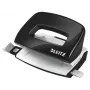 Leitz Locher WOW Mini 2-fach / 10 Blatt, 10 Blatt, Schwarz, Weiß, Kunststoff, 8 cm, 5,5 mm, A4, A5, A6, Folio, US-Quart, 8 x 8 x 8cm