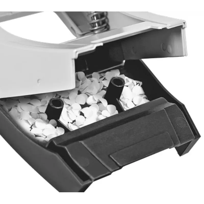 Leitz Locher WOW Mini 2-fach / 10 Blatt, 10 Blatt, Schwarz, Weiß, Kunststoff, 8 cm, 5,5 mm, A4, A5, A6, Folio, US-Quart, 8 x 8 x 8cm