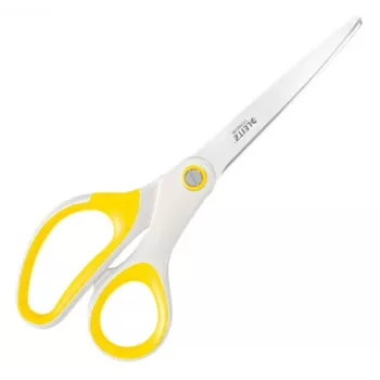 Leitz WOW Titanium Büroschere 205 mm, Erwachsene, Gerader Schnitt, Einzeln, Weiß, Gelb, Edelstahl, Büroschere
