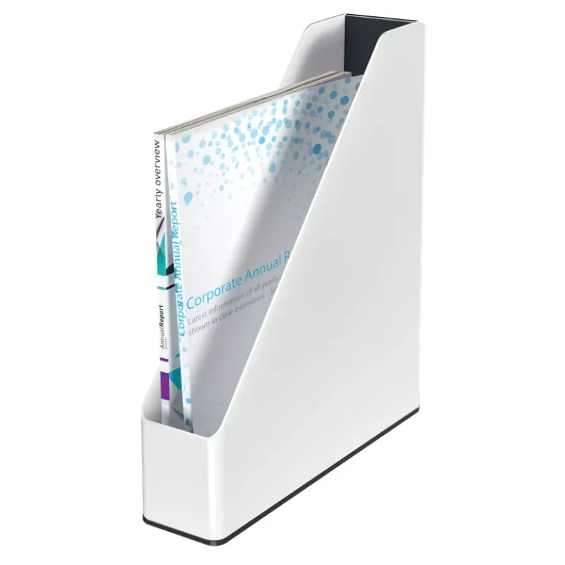 Leitz Zeitschriftensammler WOW Dual Colour, Weiß, Kunststoff, A4, 73 mm, 318 mm, 272 mm