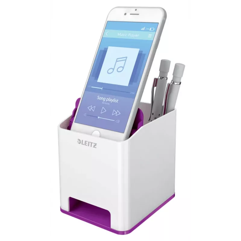 Leitz Sound Pen Holder WOW, Lila, Polystyrol (PS), 90 mm, 101 mm, 100 mm, 140 g