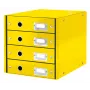 Leitz Click & Store WOW Schubladenschrank (4 Schubladen), Gelb, Karton, 286 mm, 282 mm, 2,49 kg, Deutschland