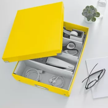 Leitz Click & Store WOW Medium Organiser Box, Aufbewahrungsbox, Gelb, Rechteckig, Karton, Monochromatisch, Innenbereich