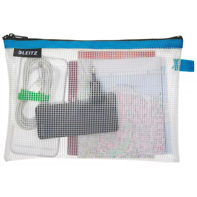 Leitz Travel Pouch wasserabweisend WOW Medium, Unisex, Zubehörtasche, Medium, Reißverschluss, Wasserabweisend, Blau
