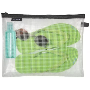 Leitz Travel Pouch wasserabweisend WOW Large, Unisex, Zubehörtasche, Groß, Reißverschluss, Wasserabweisend, Schwarz