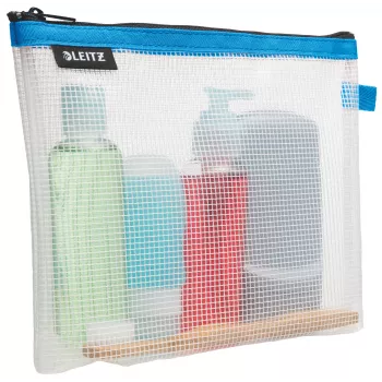 Leitz Travel Pouch Cosmetic wasserabweisend WOW, Unisex, Kulturbeutel, One Size, Reißverschluss, Wasserabweisend, Blau