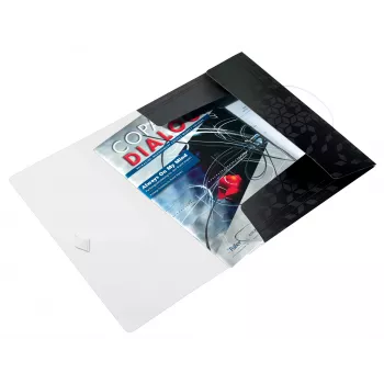 Leitz 3-Klappen-Mappe WOW PP A4, Klappmappe, A4, Polypropylen (PP), Schwarz, Quer-/Hochformat, 150 Blatt